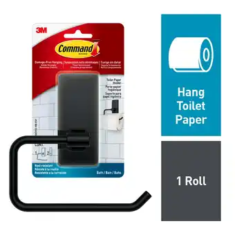 Walmart Command Bath Matte Black Toilet Paper Holder, 1 Toilet Paper Holder, 2 Strips offer