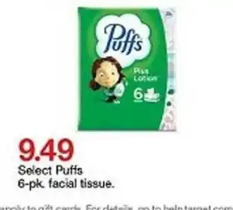 Target Select Puffs 6-pk. Facial Tissue offer
