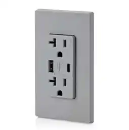 Walmart Leviton 20 Amp Type A and Type-C USB Charger/Tamper Resistant Receptacle, Gray offer