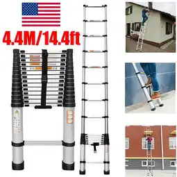 Walmart Dayplus 14.4ft Extension Ladder Heavy Duty Aluminum Telescoping Step Ladder Adjustable Height offer