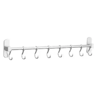 Walmart 1Pc Kitchen Hanging Rod with Movable Hooks Wall-mounted Storage Rack Row Hook offer