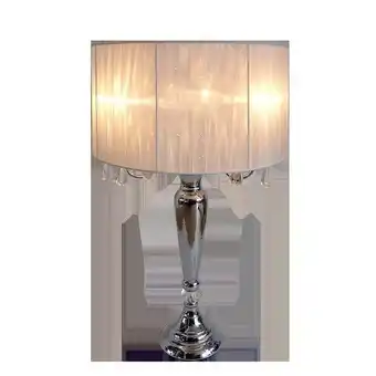 Walmart Trendy Sheer Shade Table Lamp with Hanging Crystals - White offer