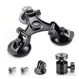 Walmart Car Holder Triple Vacuum Suction Cup Mount for Camera Stabilizer Accessory with Expansion Adapter offer