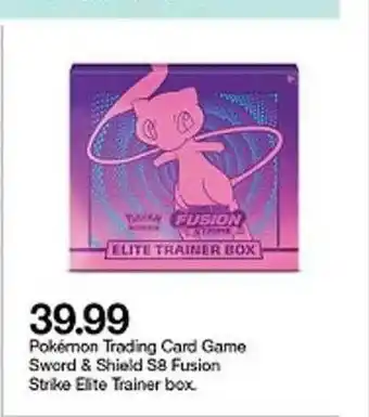 Target Pokémon Trading Card Game Sword & Shield S8 Fusion Strike Elite Trainer Box offer