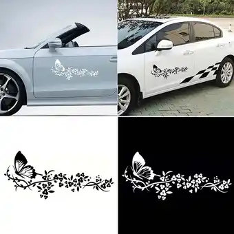 Walmart Walbest Car Auto Door Window Body Beautiful Flying Butterfly Flower Sticker Decal Accessory Decor offer