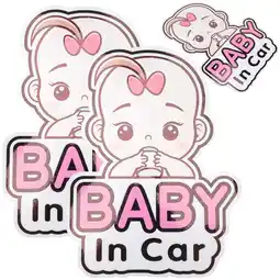 Walmart 3Pcs Baby in Car Sticker Baby on Board Sign Kids in Car Decal Safety Signs offer