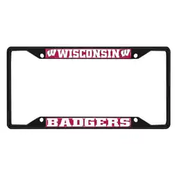 Walmart FANMATS 31292 Wisconsin Badgers Metal License Plate Frame Black Finish offer