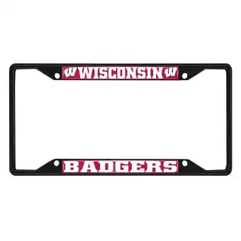 Walmart FANMATS 31292 Wisconsin Badgers Metal License Plate Frame Black Finish offer