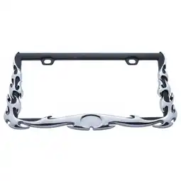 Walmart Chrome & Black Tribal Metal Flame License Plate Frame offer