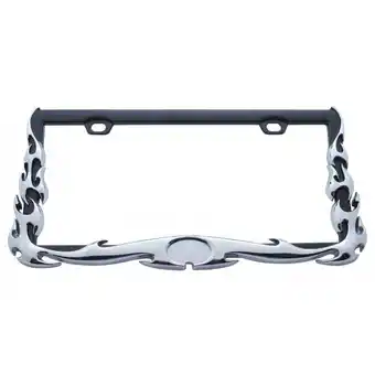 Walmart Chrome & Black Tribal Metal Flame License Plate Frame offer