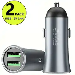 Walmart Car Charger , 2PACK 5V 2.4A Dual USB Car Charger Compatible with Smartphones, Tablets offer