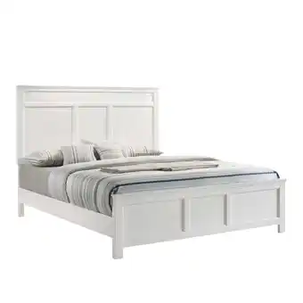 Walmart Benjara Aver Twin Size Bed, Transitional Carved Panel Design, White Wood Finish offer