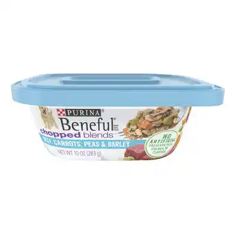 Walmart Purina Beneful Chopped Blends Wet Dog Food High Protein Real Soft Beef & Barley, 10 oz Tubs (8 Pack) offer