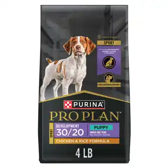 Walmart Purina Pro Plan Sport Development 30/20 Chicken and Rice Formula Puppy Food, 4 lb Bag offer