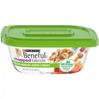 Walmart Purina Beneful Chopped Blends Wet Dog Food High Protein Real Soft Lamb & Rice, 10 oz Tubs (8 Pack) offer