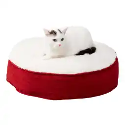 Walmart Happy Hounds Lucy Small Round Crimson Pillow Style Sherpa Pet Bed offer