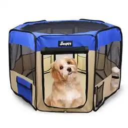 Walmart 212 Main PPP-36BL 36 in. Soft Pet Playpen, Royal Blue & Beige - Small offer