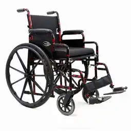 Walmart Karman LT-770Q 18 in. Lightweight Wheelchair, Red Streak offer