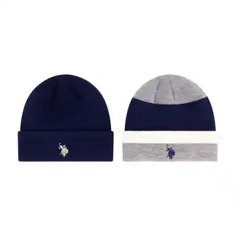 Walmart US Polo Assn. Colorblock and Solid 2-Pack Beanies, One Size Fits Most offer