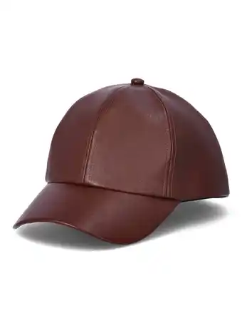 Walmart No Boundaries Women's Faux Leather Baseball Hat, Brown offer