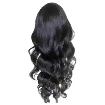 Walmart yelldesk Deals Front Lace Wig Long Curly Hair Black Big Chemical Fiber Wig offer