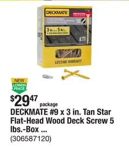 The Home Depot DECKMATE #9 x 3 in. Tan Star Flat-Head Wood Deck Screw 5 lbs.-Box (365-Piece) offer