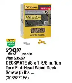 The Home Depot DECKMATE #8 x 1-5/8 in. Tan Torx Flat-Head Wood Deck Screw (5 lbs. / 735-Piece) offer