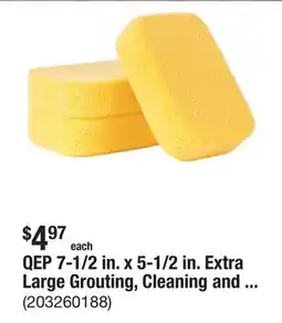 The Home Depot QEP 7-1/2 in. x 5-1/2 in. Extra Large Grouting, Cleaning and Washing Sponge (3-Pack) offer