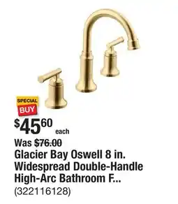 The Home Depot Glacier Bay Oswell 8 in. Widespread Double-Handle High-Arc Bathroom Faucet in Matte Gold offer