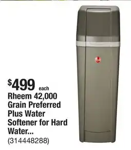 The Home Depot Rheem 42,000 Grain Preferred Plus Water Softener for Hard Water and Iron Reduction offer