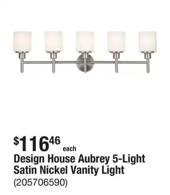 The Home Depot Design House Aubrey 5-Light Satin Nickel Vanity Light offer