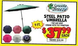 Ollie's STEEL PATIO UMBRELLA offer