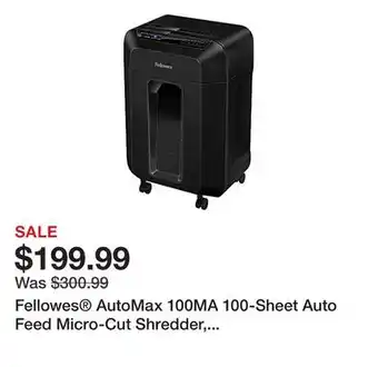 Office Depot Fellowes AutoMax 100MA 100-Sheet Auto Feed Micro-Cut Shredder, Black, 4704001 offer