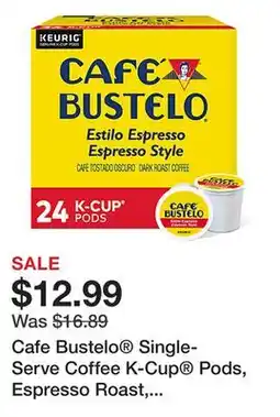 Office Depot Cafe Bustelo Single-Serve Coffee K-Cup Pods, Espresso Roast, Carton Of 24 offer