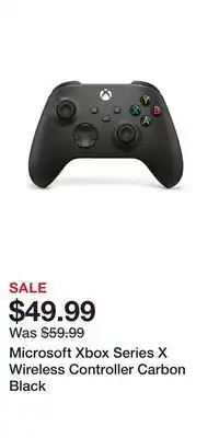 Game Stop Microsoft Xbox Series X Wireless Controller Carbon Black offer