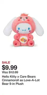 Game Stop Hello Kitty x Care Bears Cinnamoroll as Love-A-Lot Bear 9-in Plush offer