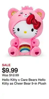 Game Stop Hello Kitty x Care Bears Hello Kitty as Cheer Bear 9-in Plush offer