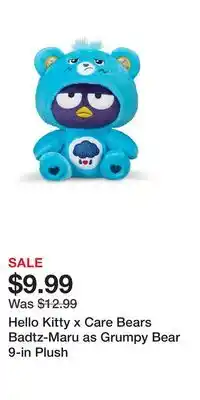 Game Stop Hello Kitty x Care Bears Badtz-Maru as Grumpy Bear 9-in Plush offer