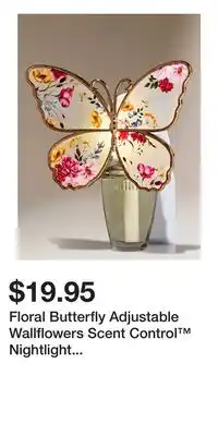 Bath & Body Works Floral Butterfly Adjustable Wallflowers Scent Control Nightlight Fragrance Plug offer