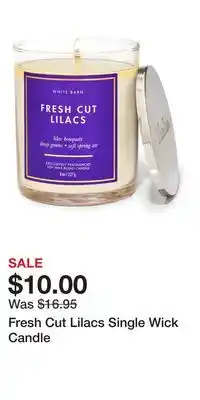 Bath & Body Works Fresh Cut Lilacs Single Wick Candle offer