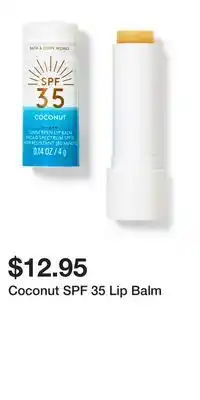 Bath & Body Works Coconut SPF 35 Lip Balm offer