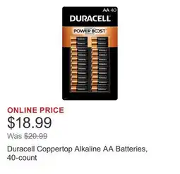 Costco Duracell Coppertop Alkaline AA Batteries, 40-count offer