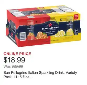 Costco San Pellegrino Italian Sparkling Drink, Variety Pack, 11.15 fl oz, 24-count offer