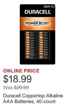 Costco Duracell Coppertop Alkaline AAA Batteries, 40-count offer