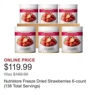 Costco Nutristore Freeze Dried Strawberries 6-count (138 Total Servings) offer