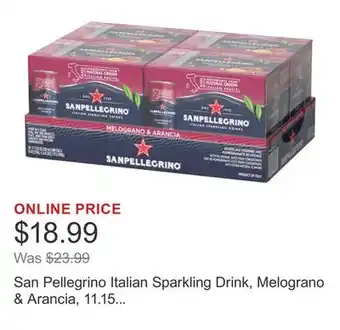 Costco San Pellegrino Italian Sparkling Drink, Melograno & Arancia, 11.15 fl oz, 24-count offer