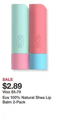 Ulta Beauty Eos 100% Natural Shea Lip Balm 2-Pack offer