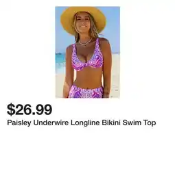 Belk Paisley Underwire Longline Bikini Swim Top offer