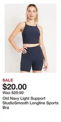 Old Navy Old Navy Light Support StudioSmooth Longline Sports Bra offer