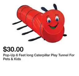 Belk Pop-Up 6 Feet long Caterpillar Play Tunnel For Pets & Kids offer